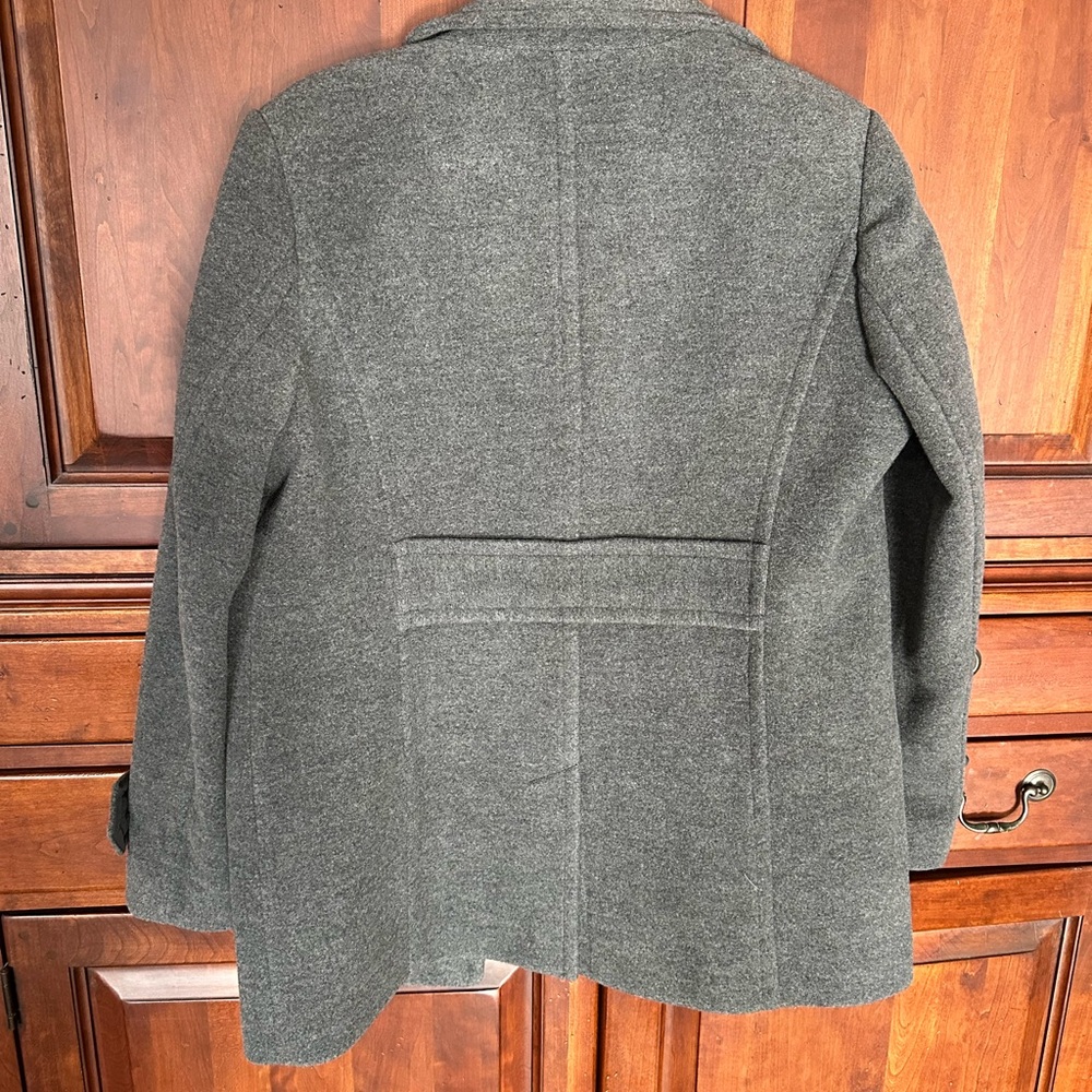 Lands' End Women's Charcoal Pea Coat - Picture 7 of 8